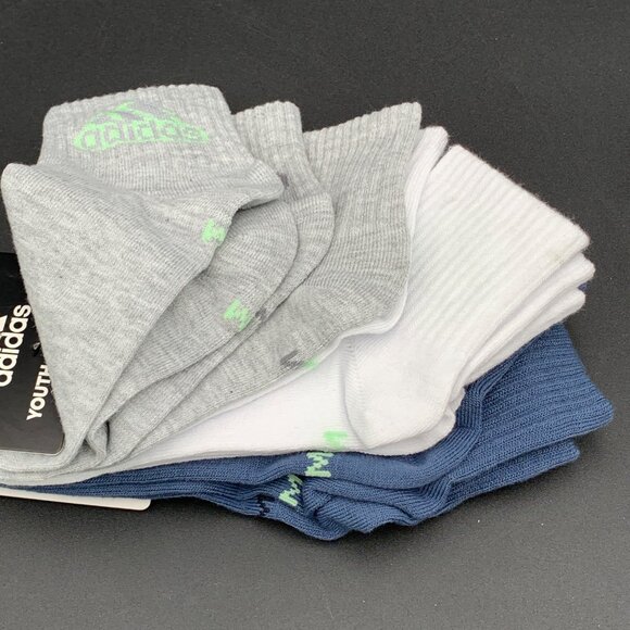 Adidas Youth Superlite 6-Pair Socks 2Y-5Y Aeroready Lightweight 97% Polyester 3% - Picture 4 of 5